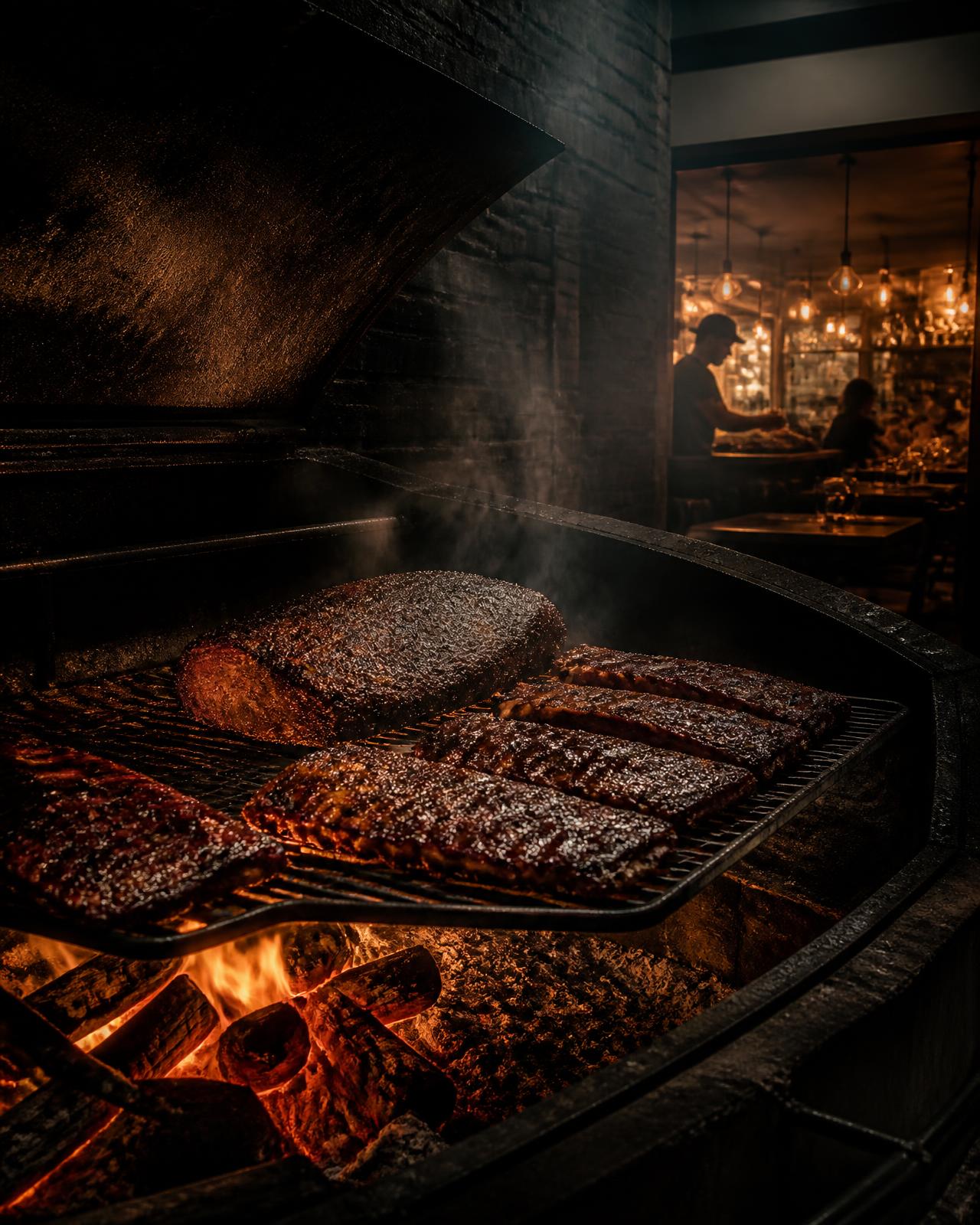 THE PIT LINE — Ember & oak, open to the room
